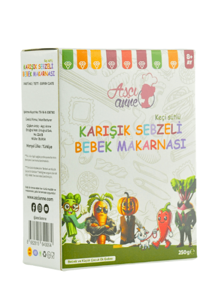 Bead Pasta with Goat's Milk and Mixed Vegetables (8+ Months) - 250 G - 2