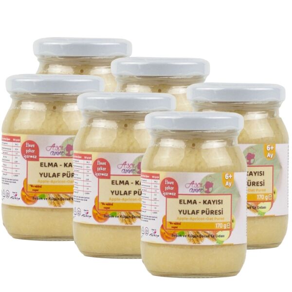 Six Pack Apple-Apricot-Oat Puree - 1